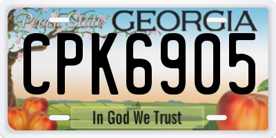 GA license plate CPK6905