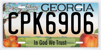 GA license plate CPK6906