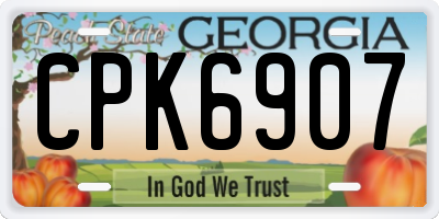 GA license plate CPK6907