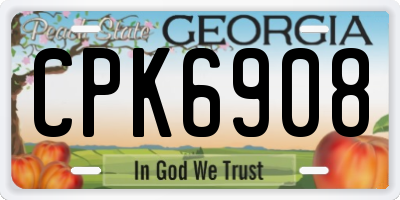 GA license plate CPK6908