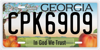 GA license plate CPK6909