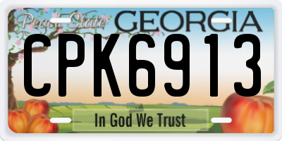 GA license plate CPK6913