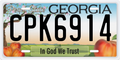 GA license plate CPK6914