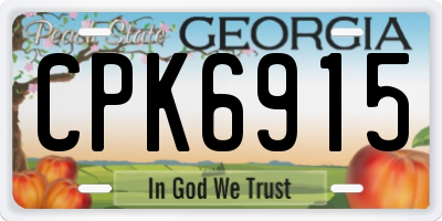 GA license plate CPK6915