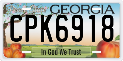 GA license plate CPK6918