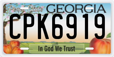 GA license plate CPK6919