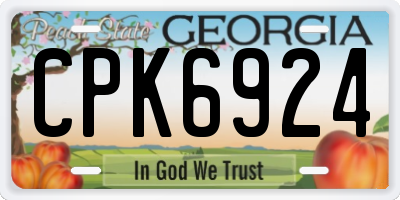 GA license plate CPK6924