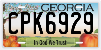 GA license plate CPK6929
