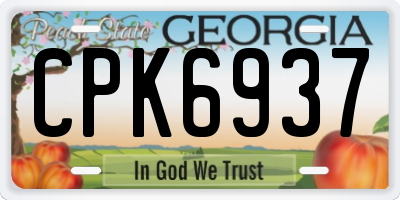 GA license plate CPK6937