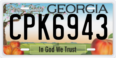 GA license plate CPK6943