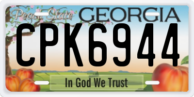 GA license plate CPK6944