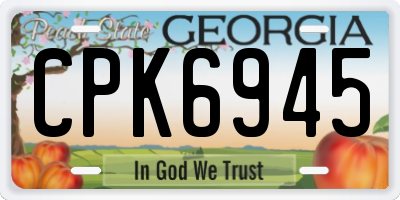 GA license plate CPK6945