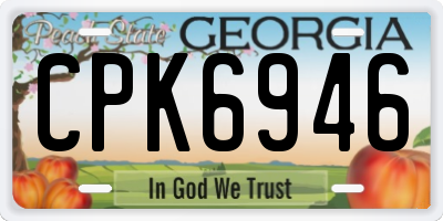 GA license plate CPK6946