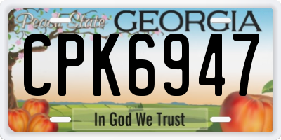 GA license plate CPK6947