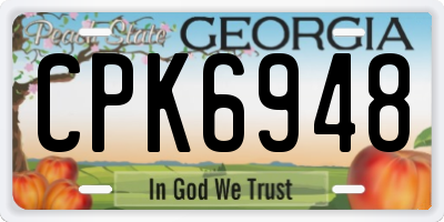 GA license plate CPK6948