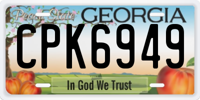 GA license plate CPK6949