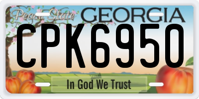 GA license plate CPK6950