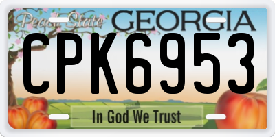 GA license plate CPK6953