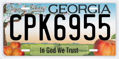 GA license plate CPK6955