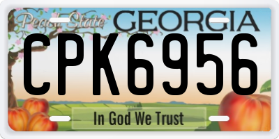 GA license plate CPK6956