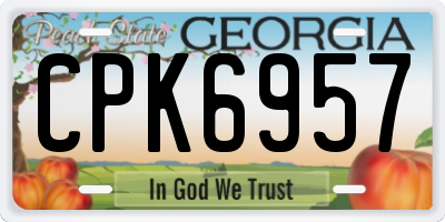 GA license plate CPK6957