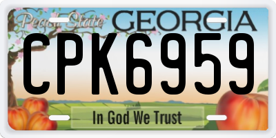 GA license plate CPK6959