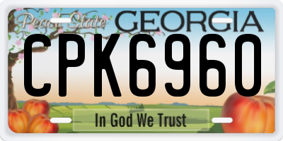 GA license plate CPK6960