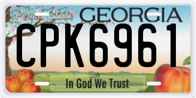 GA license plate CPK6961