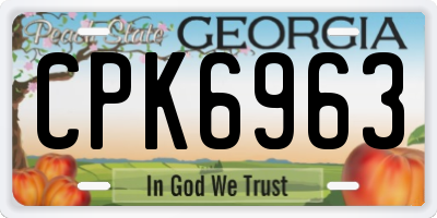 GA license plate CPK6963