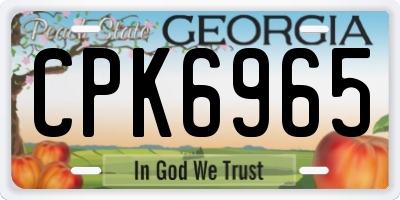GA license plate CPK6965