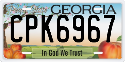 GA license plate CPK6967