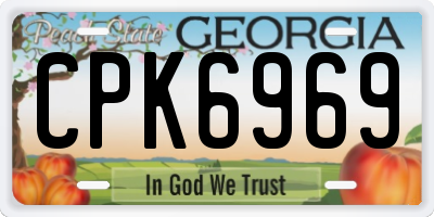 GA license plate CPK6969