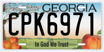 GA license plate CPK6971