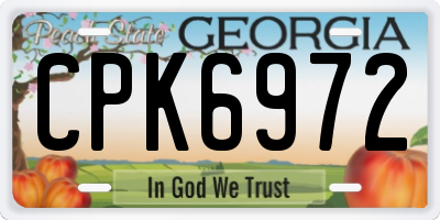 GA license plate CPK6972