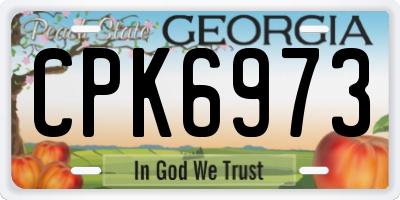GA license plate CPK6973