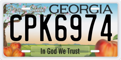 GA license plate CPK6974