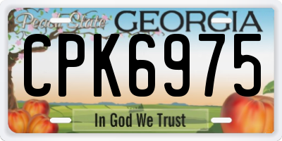 GA license plate CPK6975