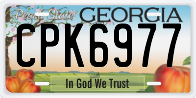 GA license plate CPK6977