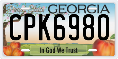 GA license plate CPK6980