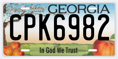 GA license plate CPK6982