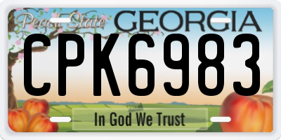 GA license plate CPK6983