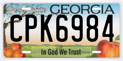 GA license plate CPK6984