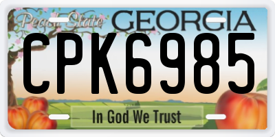 GA license plate CPK6985