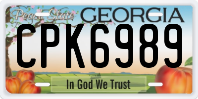 GA license plate CPK6989