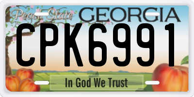 GA license plate CPK6991