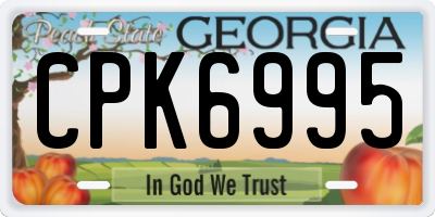 GA license plate CPK6995