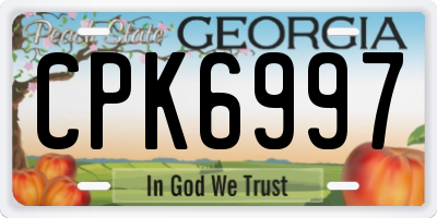 GA license plate CPK6997