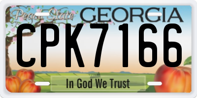 GA license plate CPK7166
