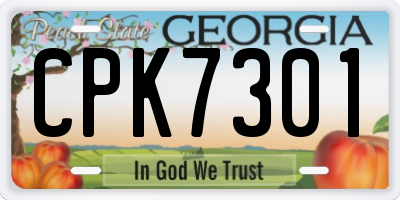 GA license plate CPK7301