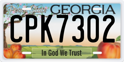 GA license plate CPK7302